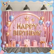 Pink gold black theme birthday background cloth birthday banner decorative birthday banner banner