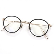【5積分】成色極佳▼ Kaneko Optical KM-26L 鈦金屬波士頓眼鏡 金色/黑色 46□21-139 可配近視鏡片 含眼鏡盒 日本製造 男士
