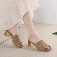 Bozka sandal wanita fashion rajut FOXY 5cm heels