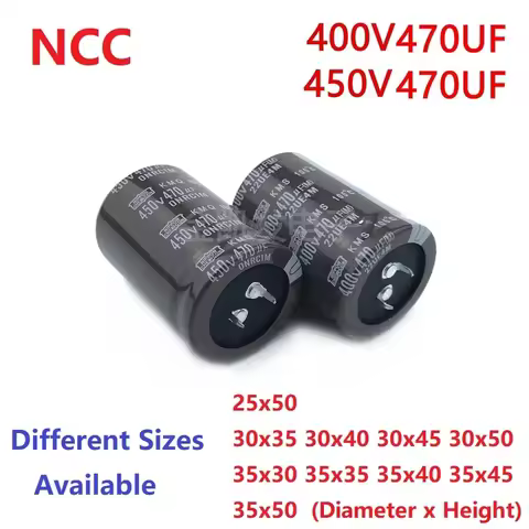 2Pcs/Lot NCC 470uF 400V 470uF 450V 400v470uf 450V470UF 25x50 30X35/40/45/50 35X30/35/40/45/50 Snap-i