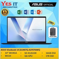 Asus Vivobook 14 A1407Q-ALY076WS/ A1407Q-ALY078WS ( SD-X126100, 1TB SSD, 16GB, WIN11) LAPTOP