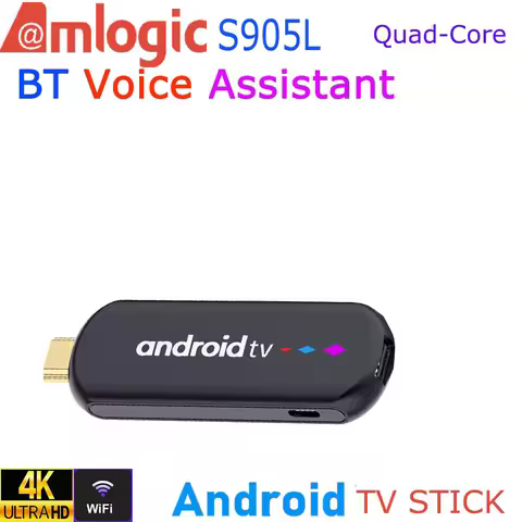 Android TV Stick Amlogic S905L Quad Core 4K Video WiFi BT Voice Assistant Remote Control Media Playe