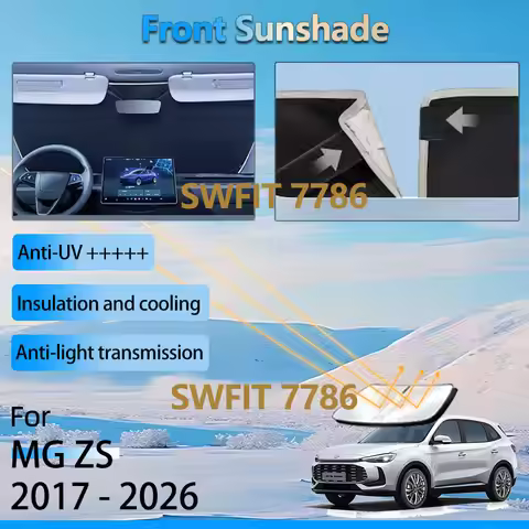 Black Front Sun Visor For MG ZS Hybrid MGZS EV EZS 2017 - 2026 Accessories Windshield Window Heat In