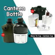 Outdoor Canteen Kit Hiking Canteen Bottle Water Mess Cup Camping Mess Tin Pouch Botol Air Kantin Cookware Set