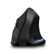 Myhome-sg ZELOTES F-35B Wireless Gaming Mouse 2.4G+BT3.0+BT5.0 Three-mode Ergonomic Vertical 3-gear 