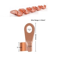 Package of 10 Cos 60A Wire Connectors 4-16mm2/ 10-25mm2 Brass OT Hole Bending Ring for Easy Pliers o