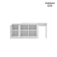 SB Design Square MAISON CO. ชุดห้องนอน เตียง 6 ฟุต รุ่น Basic   โต๊ะอเนกประสงค์ รุ่น Solla สีขาว