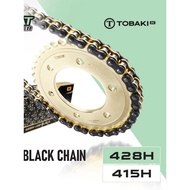 TOBAKI-X O-RING DRIVE CHAIN BLACK RACING Chain Motor 415H 428H 132L Y15ZR Y16ZR LC135 EX5 Rantai O R