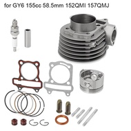 GY6 125cc/150cc to 155cc 58.5mm Engine Cylinder Rebuild Kit 152QMI 157QMJ 1P57QMJ Piston Kit Big Bor