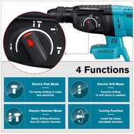 ■▲Drillpro Brushless Cordless Rotary Hammer Drill 2 Batteries Rechargeable Electric Hammer Impact Dr