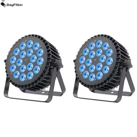DayFlicker 2Pcs 180W 18 LED Par Stage RGBW Disco Light Party Light With DMX512 Control LED Spotlight