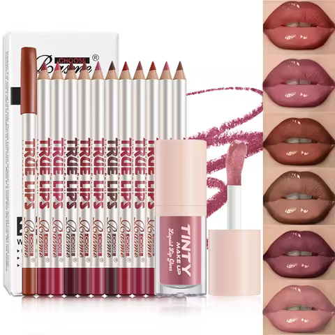 CHOOSE RASME Viral TRUE LIPS Makeup Lip Liner & Gloss Combo - 12 Shades, Waterproof, Long-Lasting, N