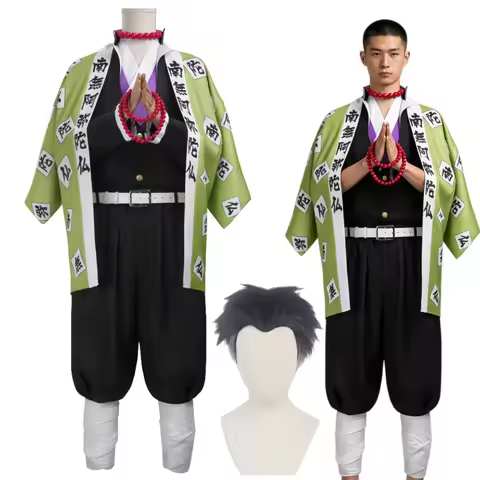 Himejima Gyomei Cosplay Costume Full Set S-XXXL Himejima Gyomei Cosplay Costume Wig Outfits