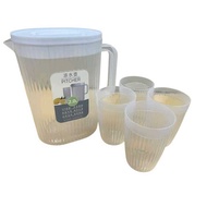 orocan plastic pitcher 2L clear pitcher Pitcher with 4 Cups Large High Quality Fiberglass Pitcher