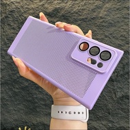 เคสโทรศัพท์ระบายความร้อนระบายความร้อนพร้อมป้องกันเลนส์กระจกสำหรับ Samsung Galaxy S23อัลตร้าพลัส S20 FE Note 20 Ultra 5G PC ฝาครอบโทรศัพท์ธรรมดาแบบบาง