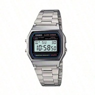 Men's/Women's Sporty Fashion Digital Watch A168WA-1, Retro Stainless Steel Strap Square Dial Watch, 