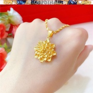 916 gold chrysanthemum peach heart pendant gold necklace female gold necklace jewelry in stock