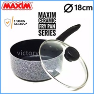 Panci Susu Maxim Neostone Sauce Pan Kuah Tutup Kaca 18 Cm