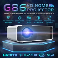 🔥5 Years Warrant🔥 6000 lumens G86 Projector FULL HD 1080P Android Mini Projector WIFI LCD A80 Protable Projector