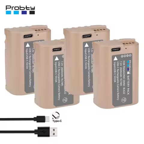 2600mAh DMW-BLK22 DMW BLK22 Lithium-Ion Battery With USB-C Charging Port for Panasonic LUMIX DC-S5 D