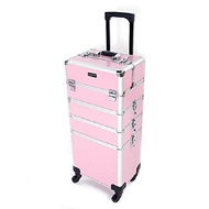 Mefeir 4 in 1 Rolling Makeup Train Case, Aluminum Makeup Travel Organizer Cosmetic Case, Cosmetology