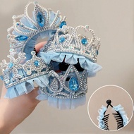 1pc Ice And Snow Diamond Mesh Headpiece Super Fairy Princess Crown Jewelry Maruko Hair Buckle Hair A