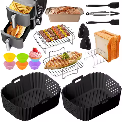 Rectangle Hot Air Fryer Accessories For Ninja Double Stack SL400UK/AF400EU/AF451EU Basket Dual Zone 