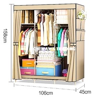 Rak Baju Almari Kabinet Mudah Pasang / DIY Wardrobe Clothes Storage Rack  Cloth Closet Cube Cabinet Organizer Shelf