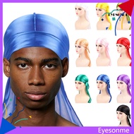 EYES_2 Pcs Silky Durag for Men Women Long Tail Durag Wave Headwraps Neck Covering Satin Doo Durag wi