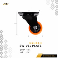 Roda Caster PP Troli 1.5 Inch Orange Roda Furnitur Rak Serbaguna