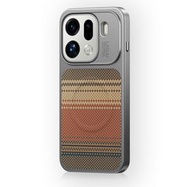 內地直送 - 适用oppox9手机壳pro不挡广角秒变凯夫拉纹贴皮磁吸保护壳-橙色 OPPO Find X9 Pro