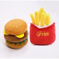 [SG INSTOCK] 3 X Pet Dog Squeaky Buger, Fries, Meat on Bone Value Meal