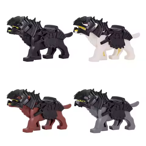 8pcs/lot MOC Medieval lotr Figures Raider Soldiers Wolverines Wolf rider Mount Knights Building Bloc