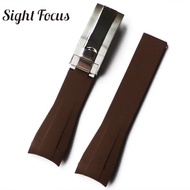 สายนาฬิกาข้อมือยางปลายโค้ง20มม. สำหรับสายรัด Rolex Submariner GMT Explorer 2สร้อยข้อมือ Daytona สายน