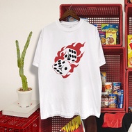 Flaming Dice T Shirt Lelaki Big Size Plain Tee 100% Cotton Tshirt Woman Loose Dewasa Baju Quality Cl