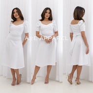 Formal White Dress Civil Wedding Dedication Dress Regular to Plus Size
