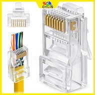 100 Pcs Cat5e RJ45 Pass Through Connector- EZ Cat 5e Pass Through RJ45 Connectors-Cat 5e Connectors