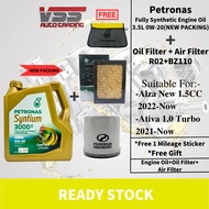 ORIGINAL PETRONAS SYNTIUM 3000 E FULLY SYNTHETIC ENGINE OIL 0W20 (3.5L) + PERODUA AXIA / BEZZA / MYV