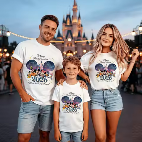 2026 Family Vacation Magic Castle Tees Matching Cartoon Mouse Family Tops Where Magic Awaits Short S