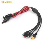 HEALTHIX  Panel Extension Cable, 1m Length 30A  Wire, Connector 4 in 1 MC4 to DC5521 7909 XT60 Femal