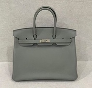 有單 Hermes birkin 35 海鷗灰銀扣 togo皮 X刻 全套