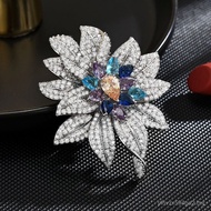 Kerongsang Bunga Matahari Zirkon Bertatah Gaya Baharu Pin Lapel Sut Elegan Kerongsang mewah Pin Lape