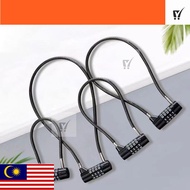 MC- Cable Password Lock, 4-digit Multifunctional Steel Cable Lock, Durable Soft Flexible Zinc Alloy 