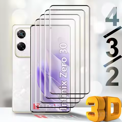 4/3/2Pcs 3D Tempered Glass For Infinix Zero 30 Screen Protector Explode Proof Hard film For Infinix 