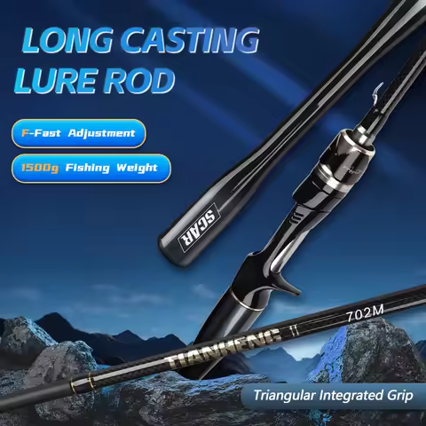 1.8m 2.1m 2.4m HIGH CARBON FIBER SPINNING CASTING BASS MEDIUM POWER 6-12LB TAPERED HANDLE FISHING RO