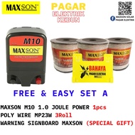 Crilight MAXSON Pagar Elektrik Kebun Fence M10 1.0 joule Complete Set (2 Hingga 3 Ekar)