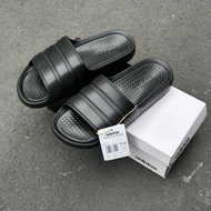 [GENUINE] ADIDAS ADILETTE FLOW FULL BLACK SLIPPERS * GENUINE ADIDAS SLIPPERS F35550 FULL COVERED TAG