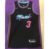 2020 new NBA men’s Miami Heat #3 Dwyane Wade embroidery basketball jerseys jersey city black