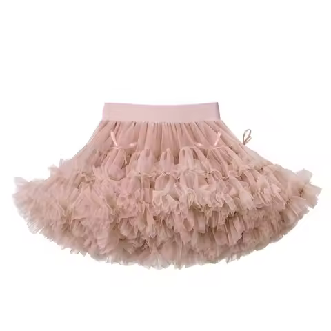 Beautiful Midi Length Kids Tutu Skirt Fluffy Multi Colour Puffy Tulle Skirt Princess Pettiskirt Girl