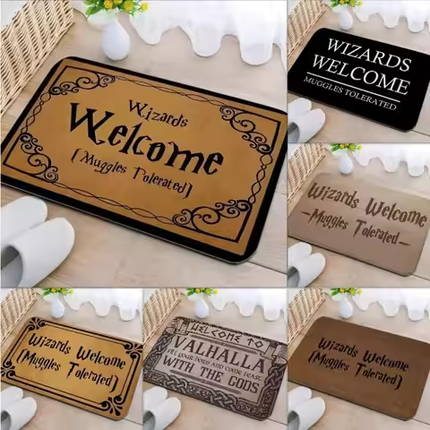 Welcome Door Mat Living Room Carpet Graphic Wizards Muggle Tolerated Corridor Decor Carpet Kitchen E